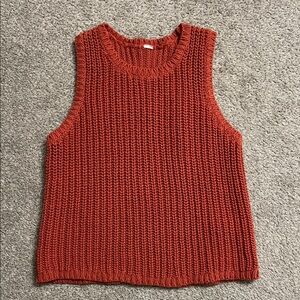 Women's Sleeveless Knit Sweater - Rust